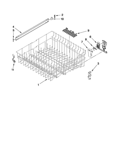 Upper rack and track parts