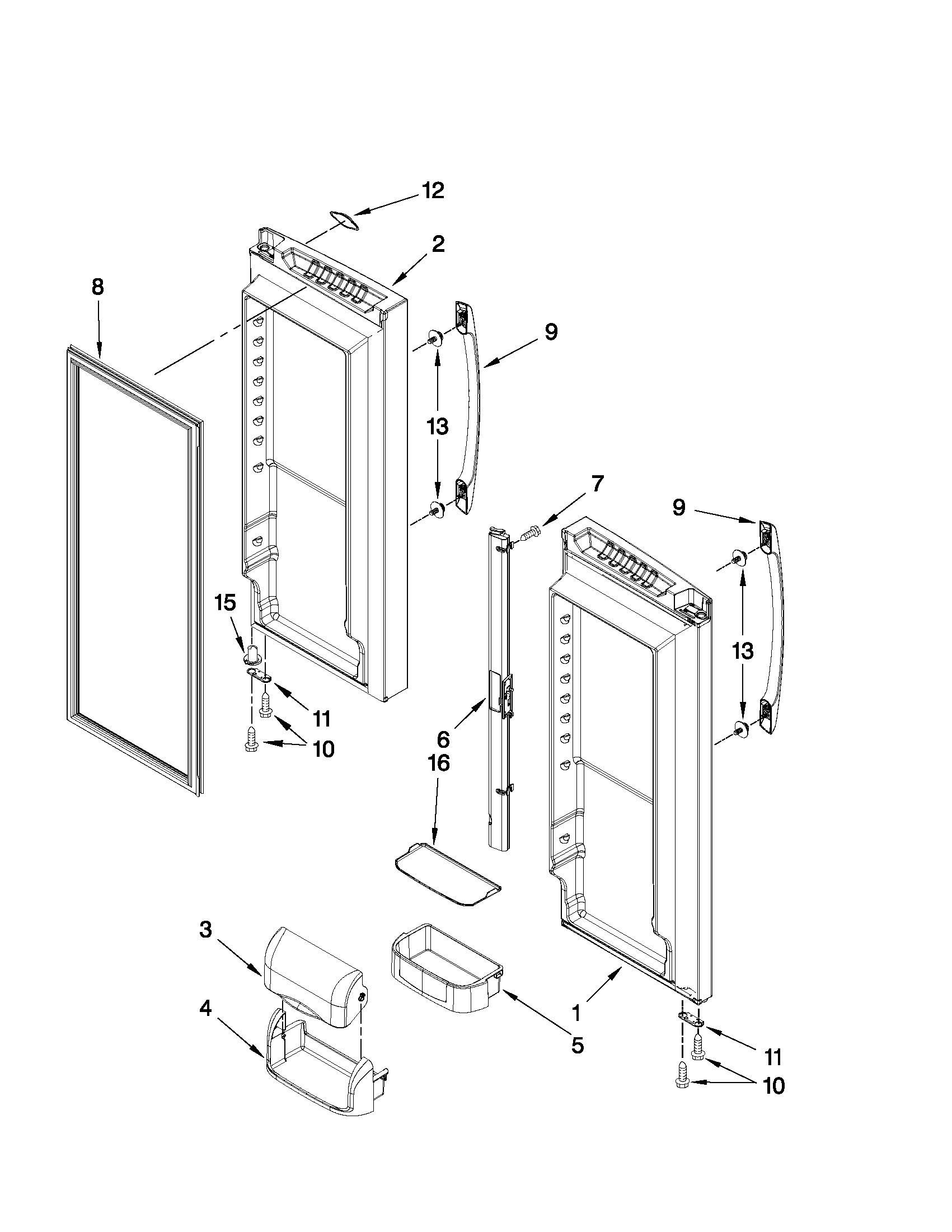 Refrigerator door parts
