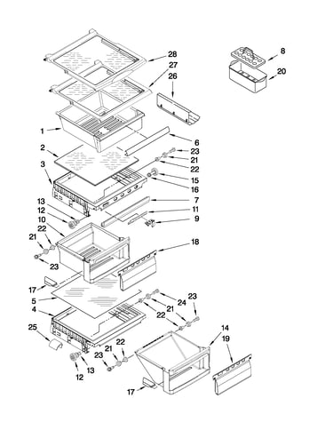 Refrigerator shelf parts