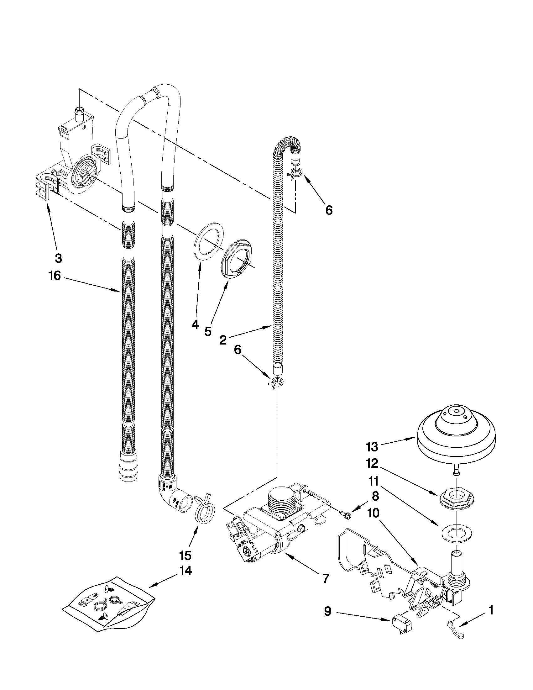 Fill, drain and overfill parts