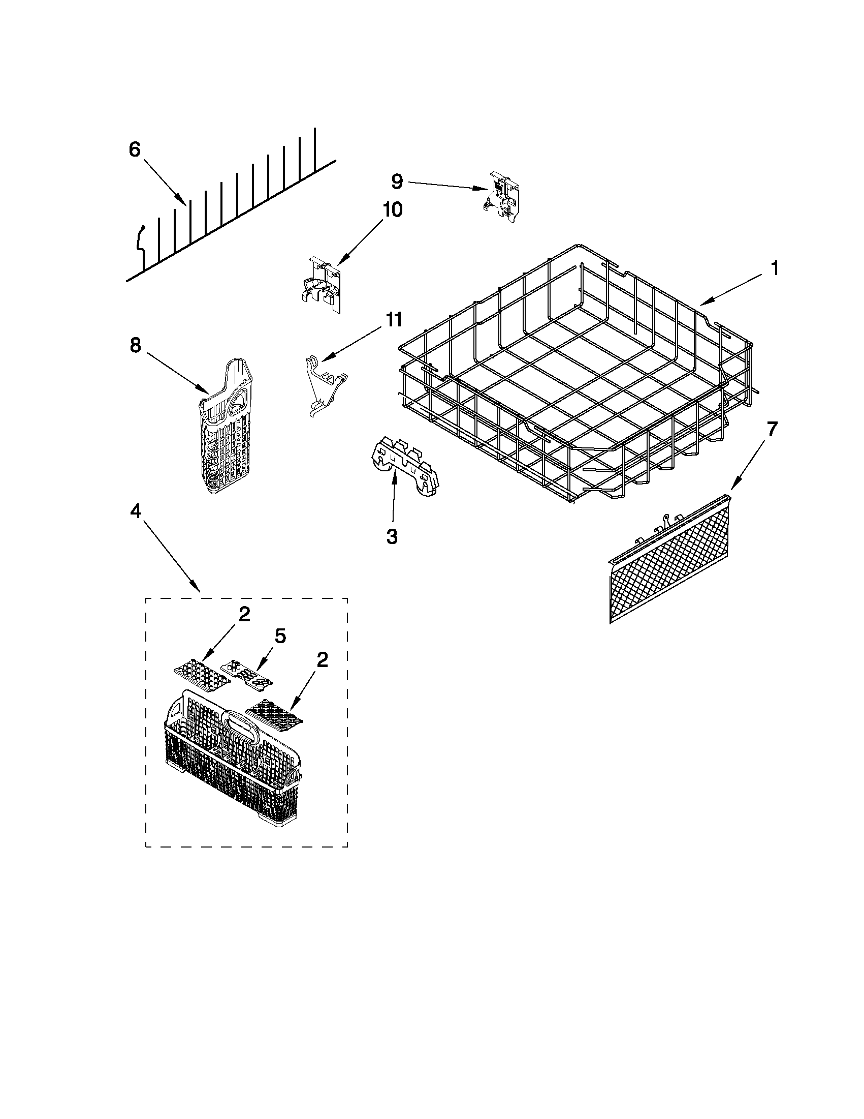 Lower rack parts