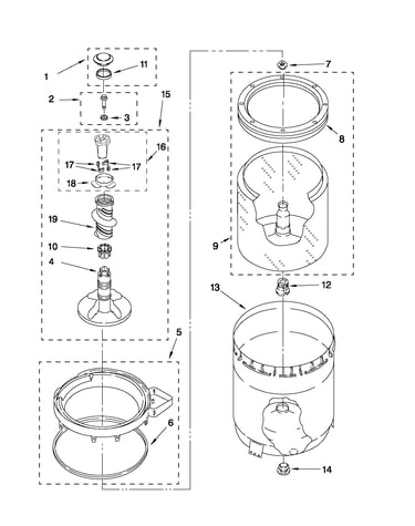 Agitator, basket and tub parts