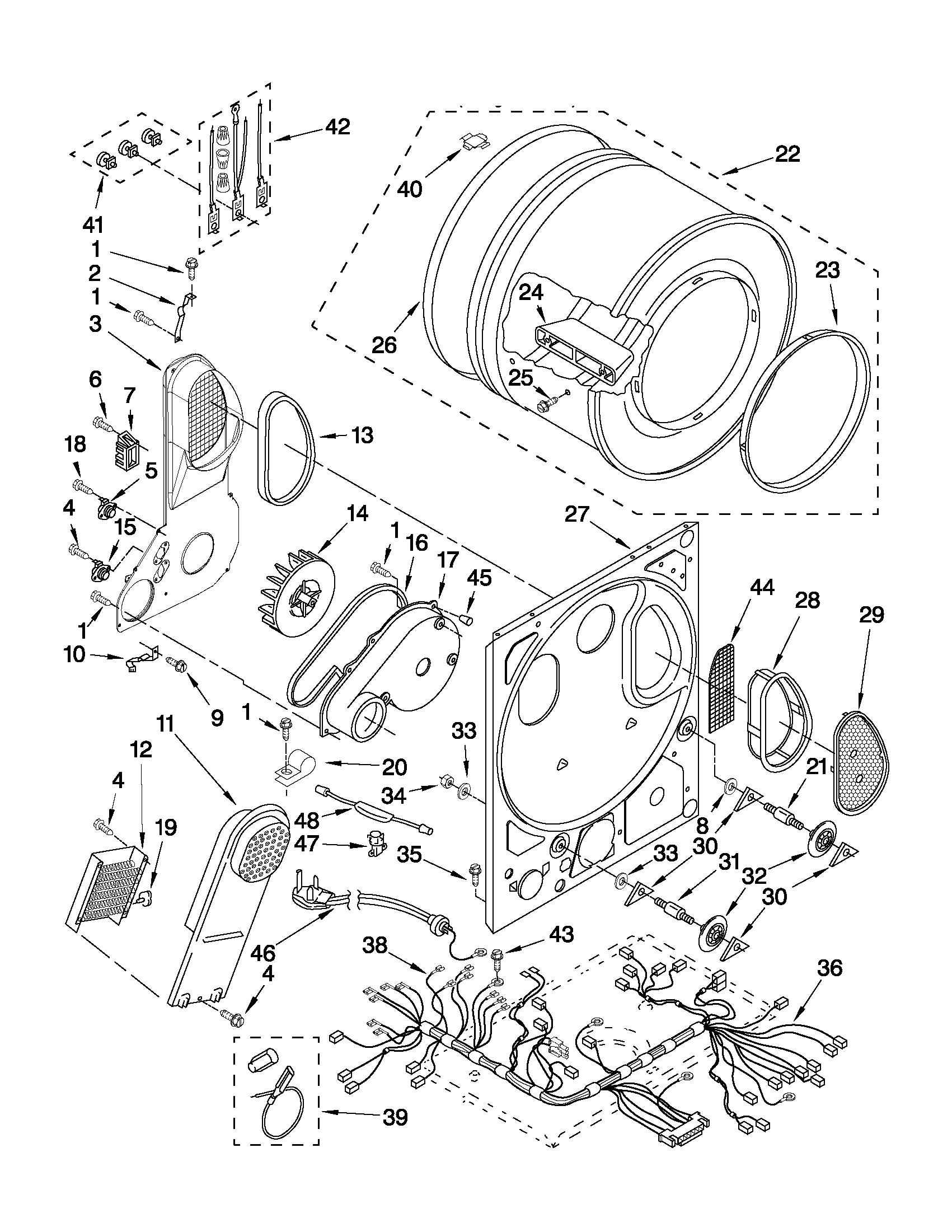 Dryer bulkhead parts