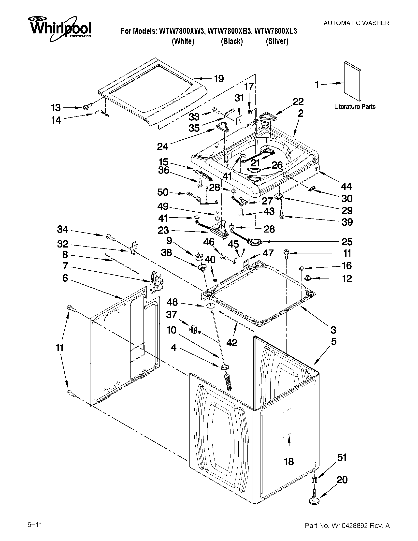 Top and cabinet parts