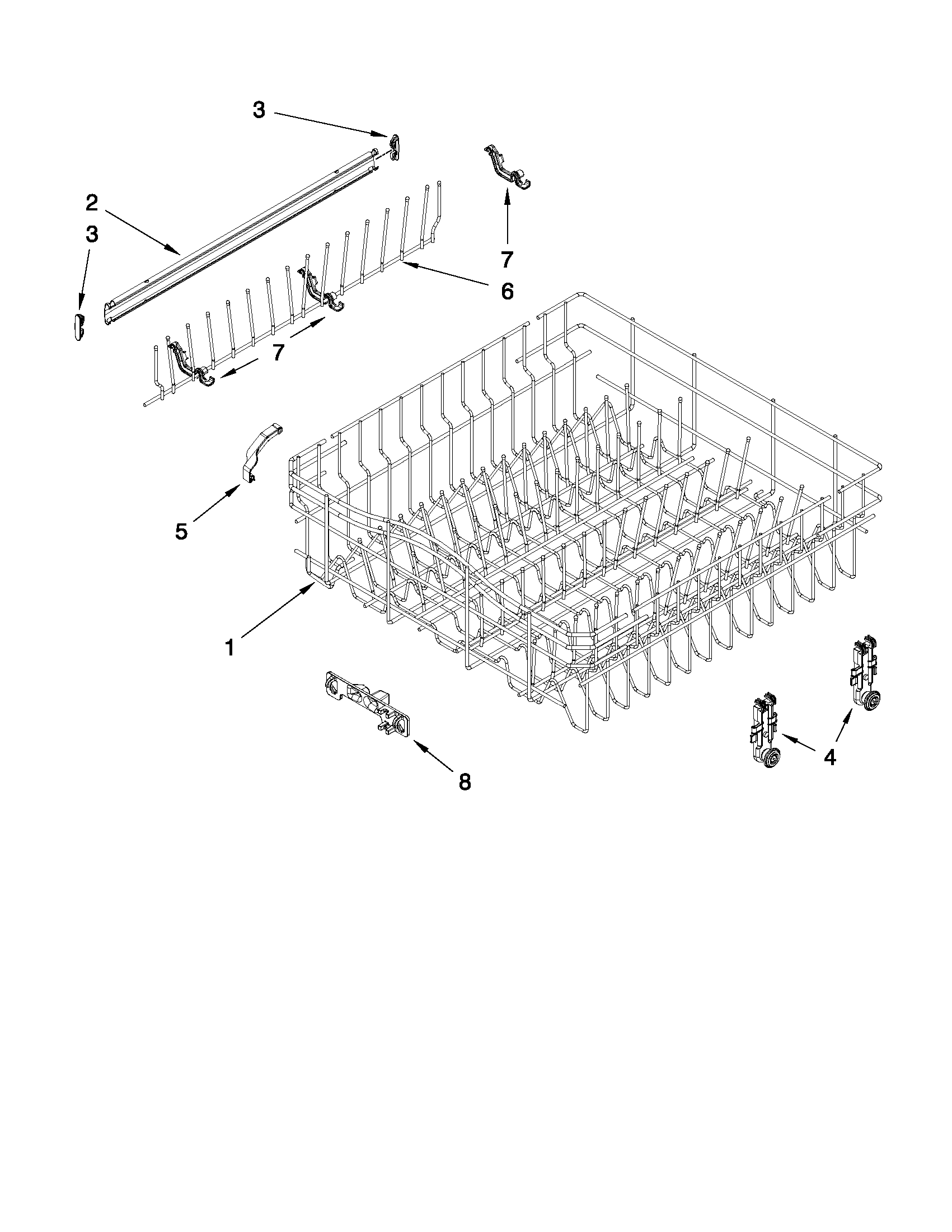 UPPER RACK AND TRACK PARTS