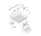 KitchenAid KUDS30FXWH3 upper rack and track parts diagram