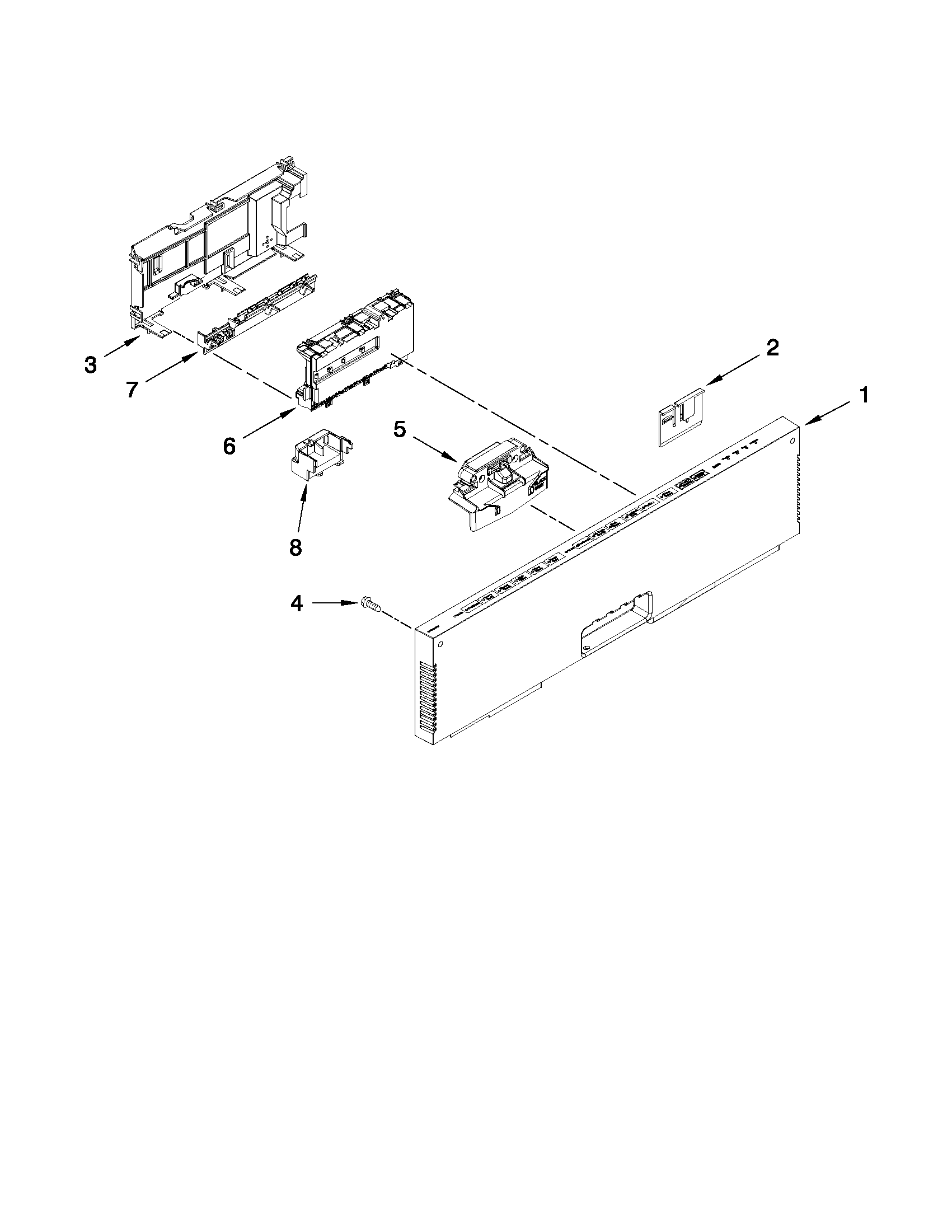Control panel and latch parts