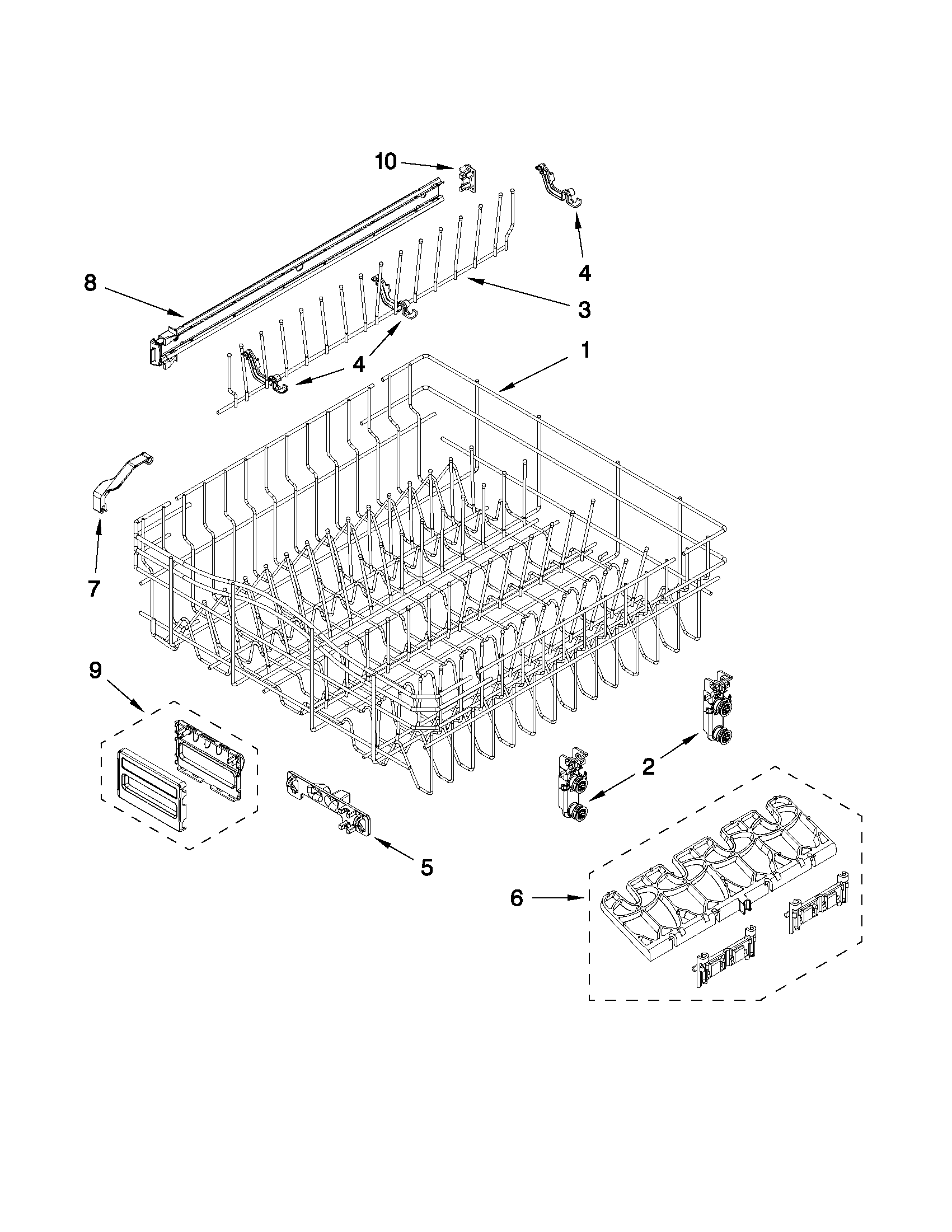 UPPER RACK AND TRACK PARTS