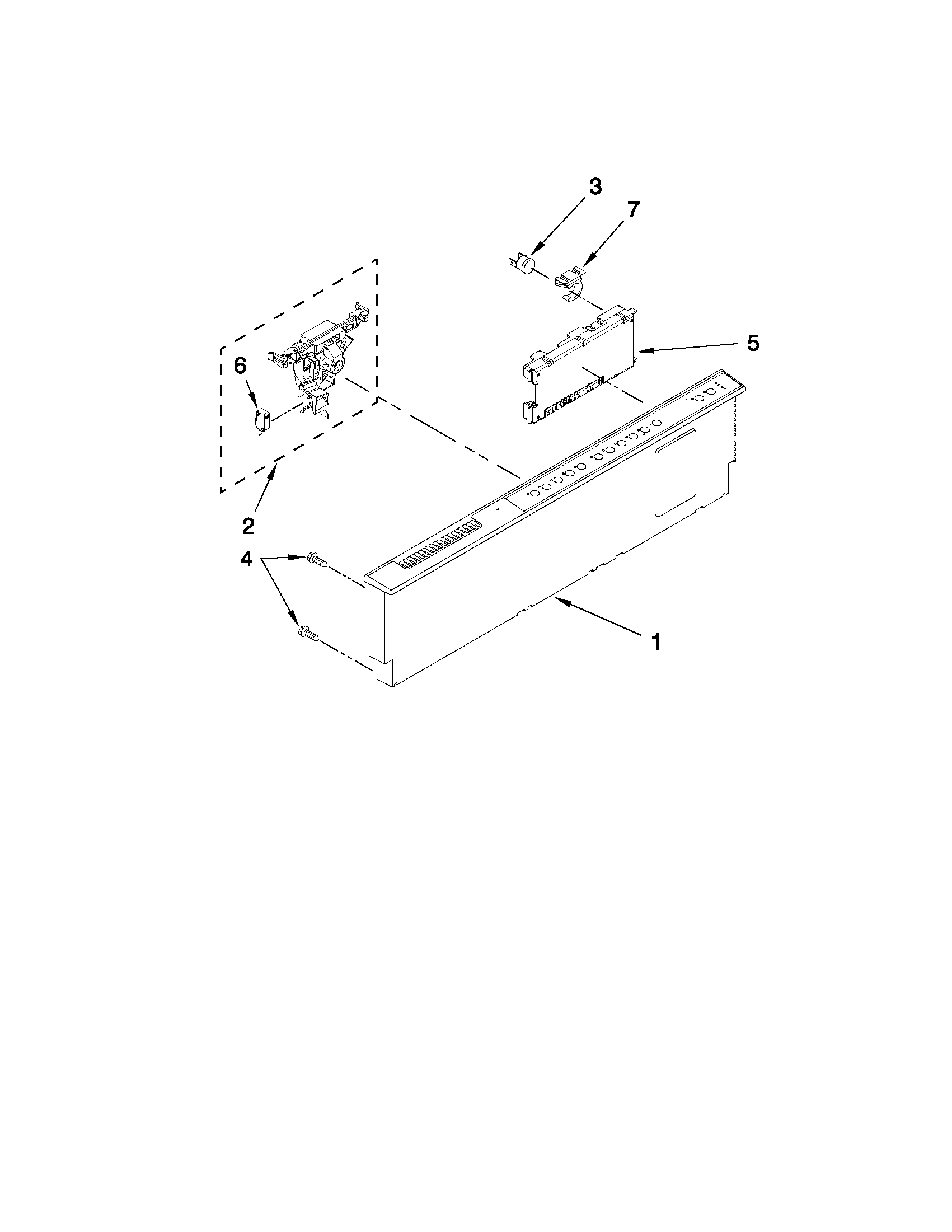 Control panel and latch parts