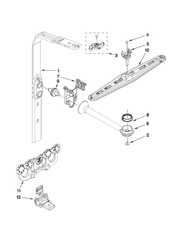 Upper wash and rinse parts