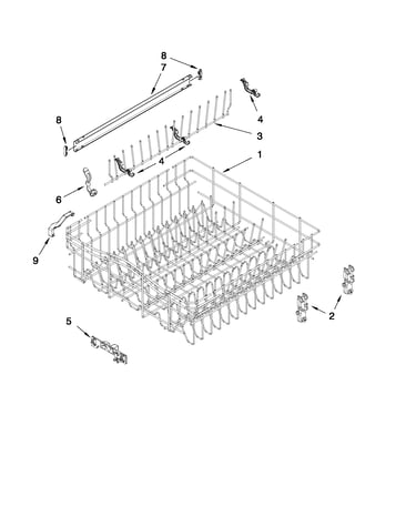 Upper rack and track parts