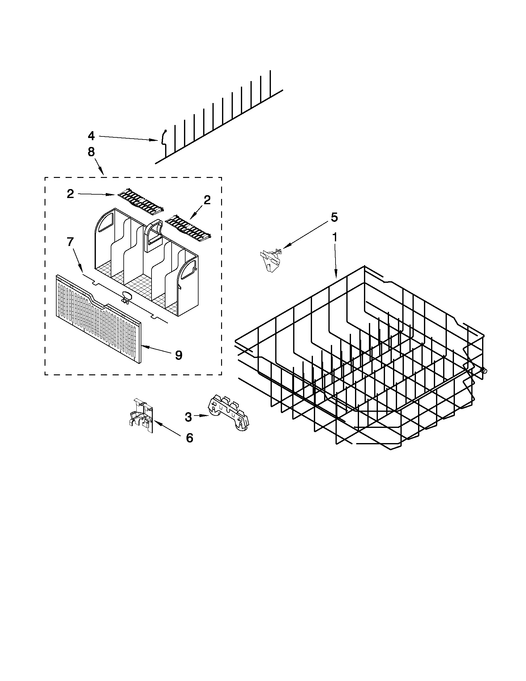 Lower rack parts