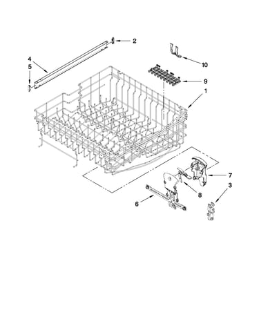 Upper rack and track parts