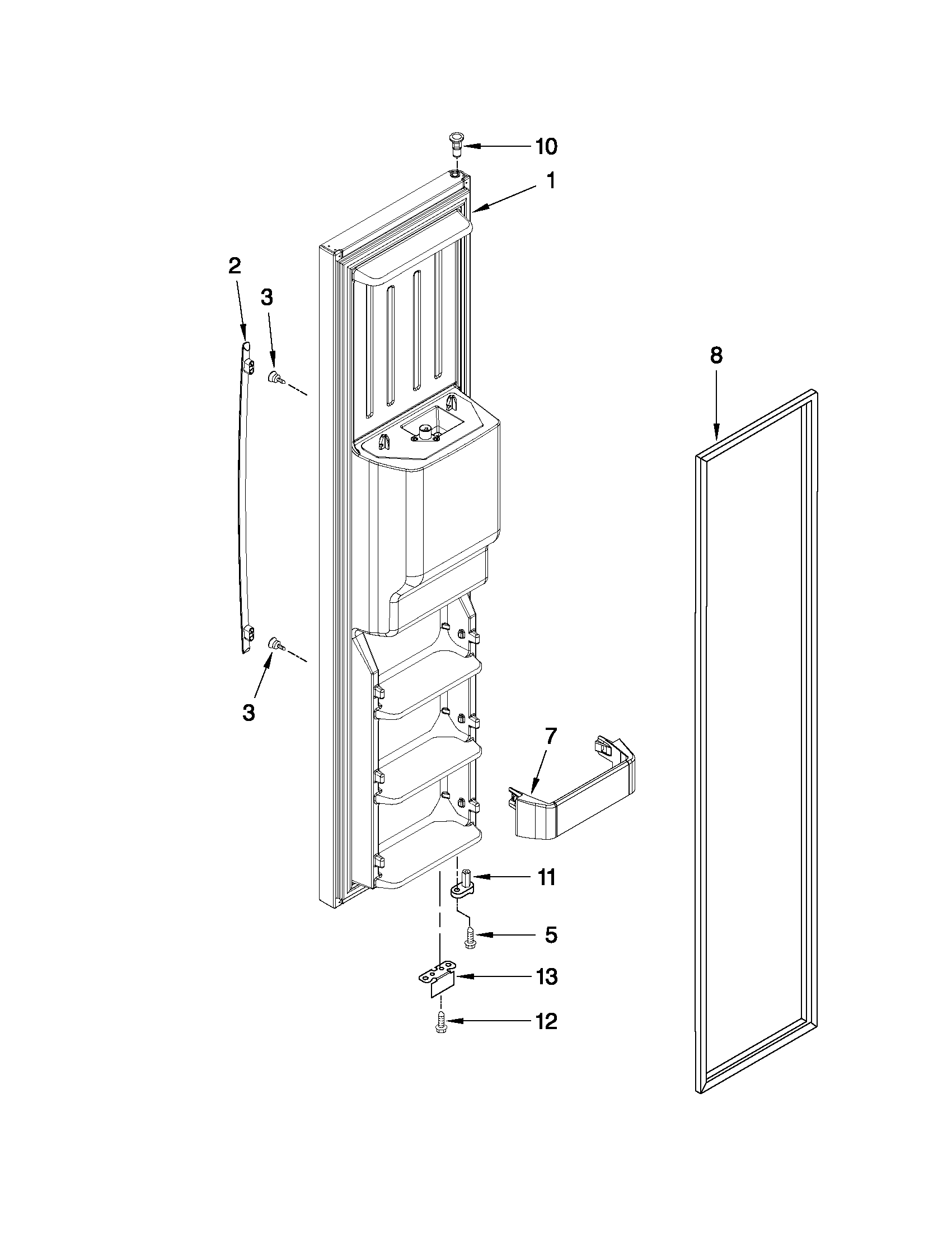 Freezer door parts