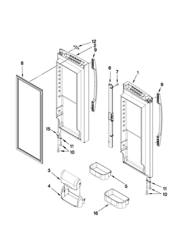 Refrigerator door parts