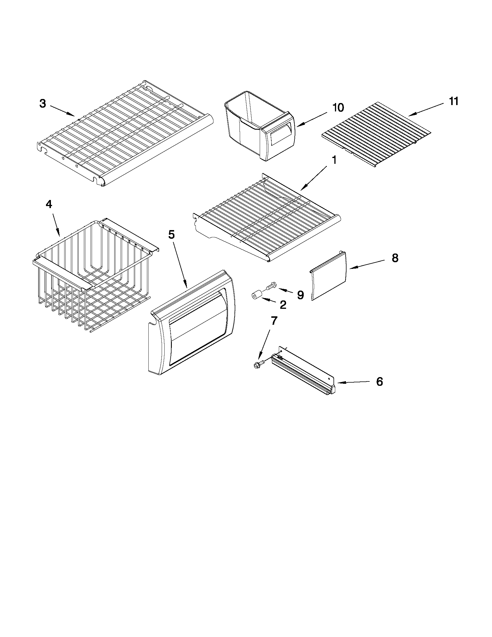 FREEZER SHELF PARTS