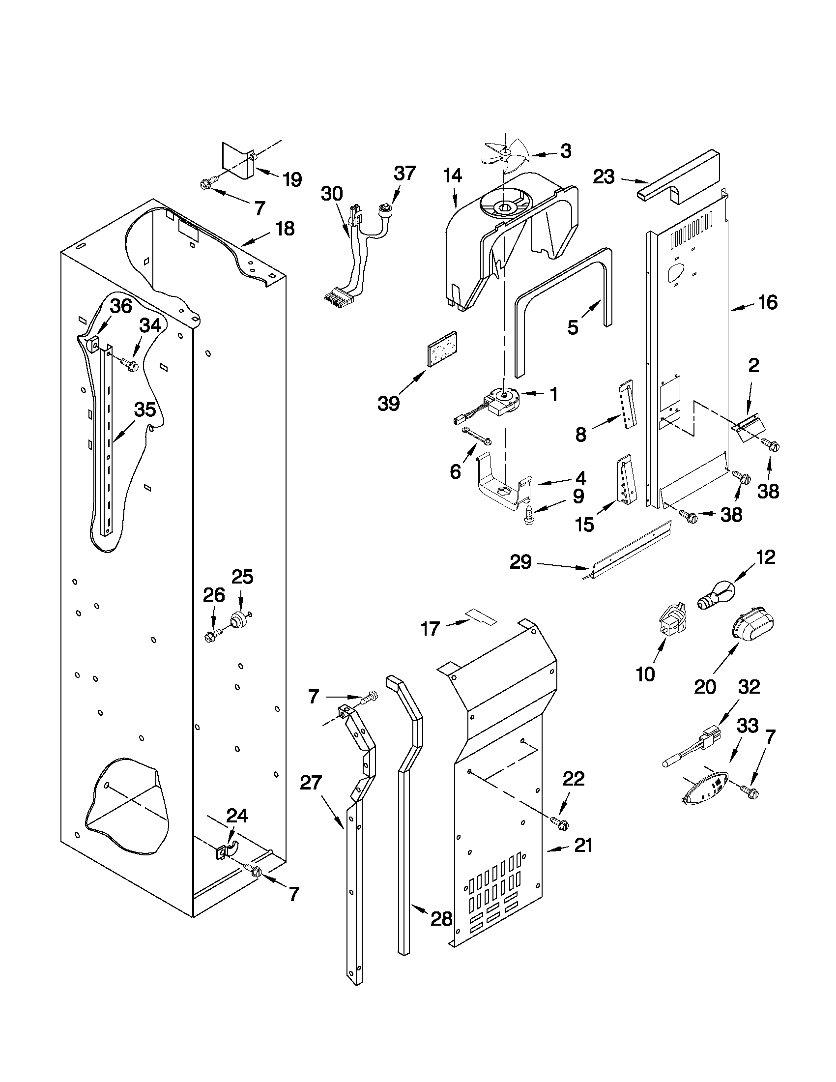 FREEZER LINER AND AIR FLOW PARTS