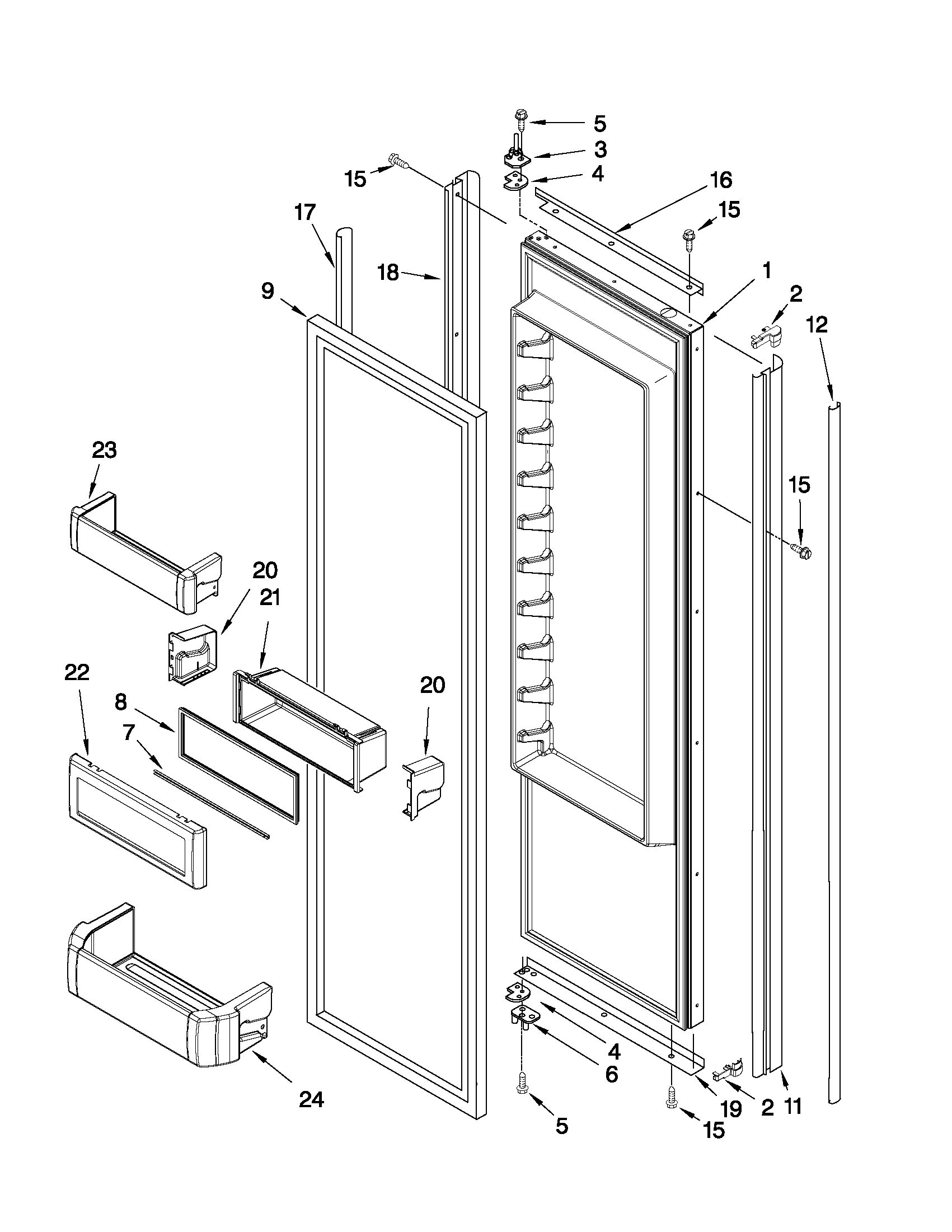 Refrigerator door parts
