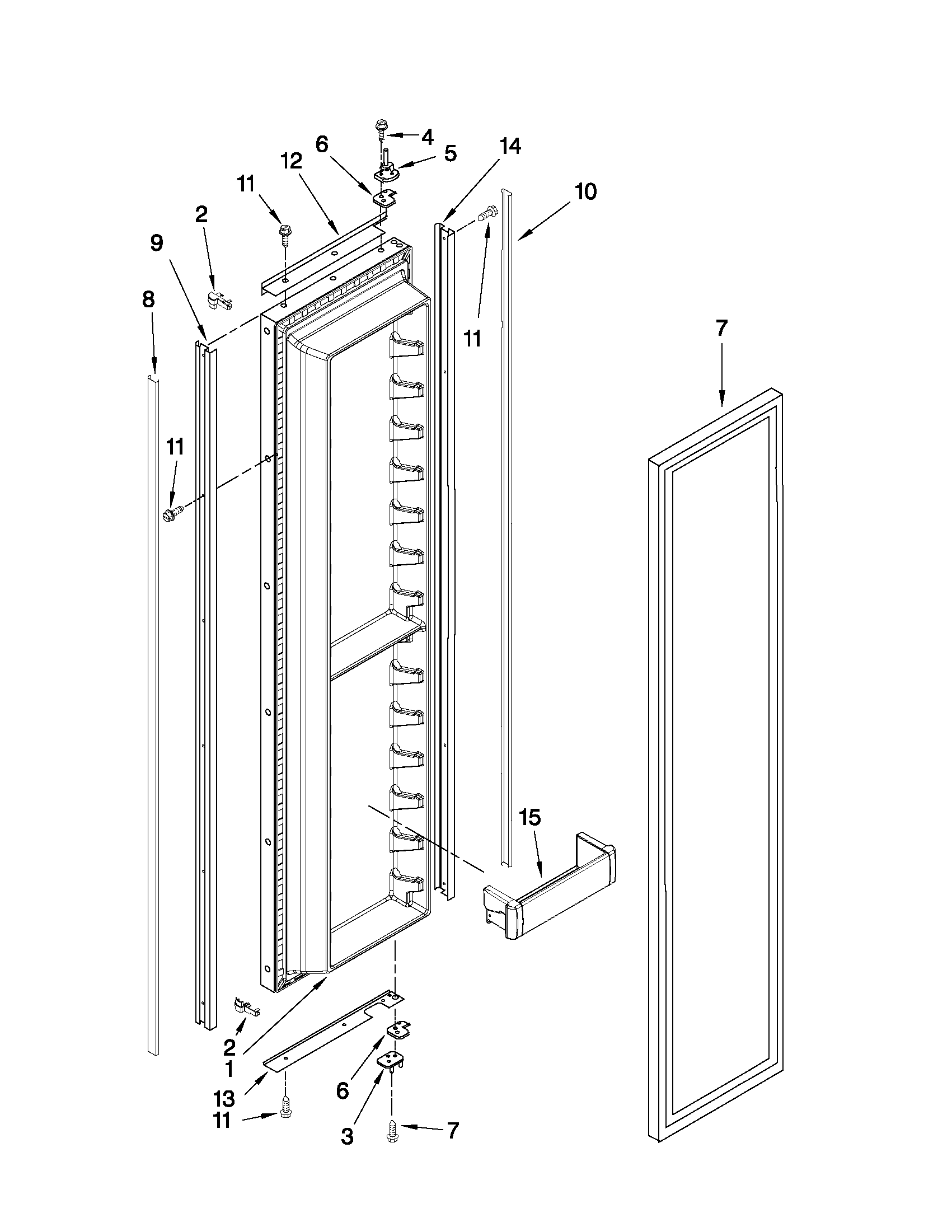 Freezer door parts