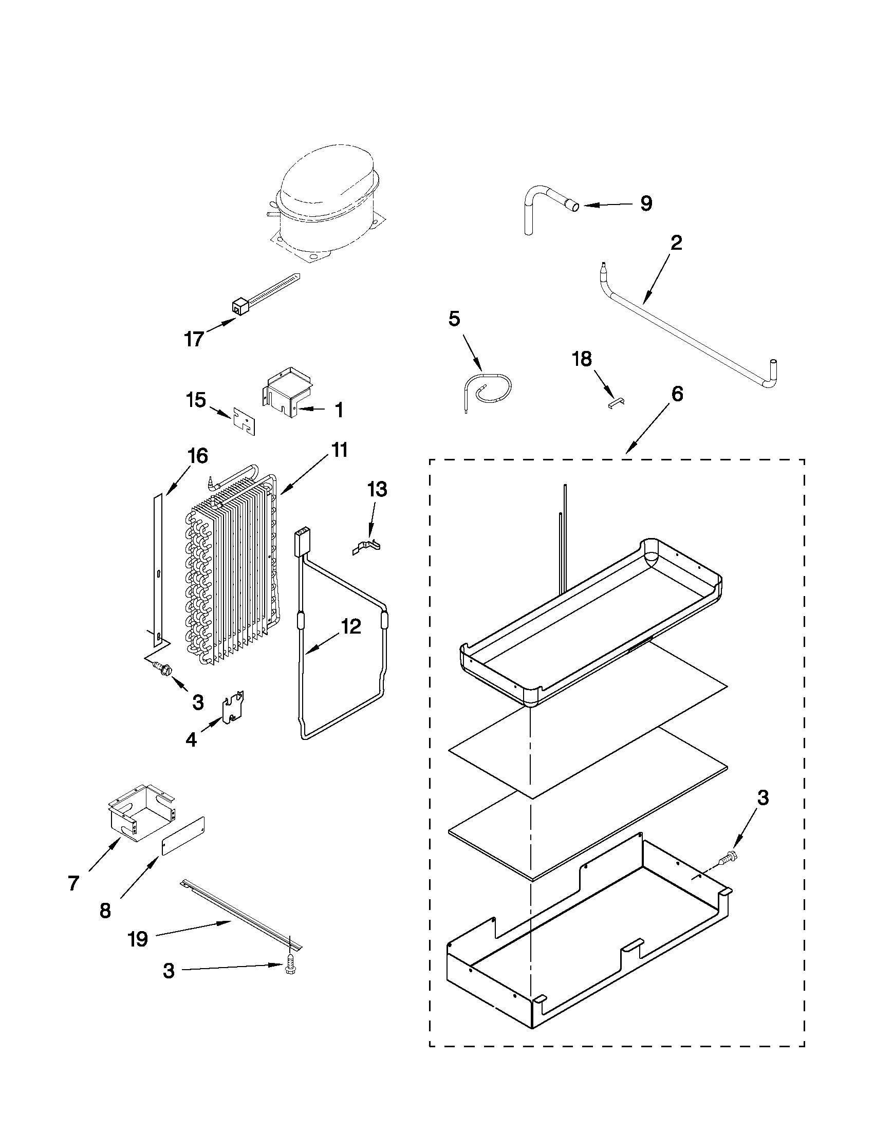 Lower unit and tube parts