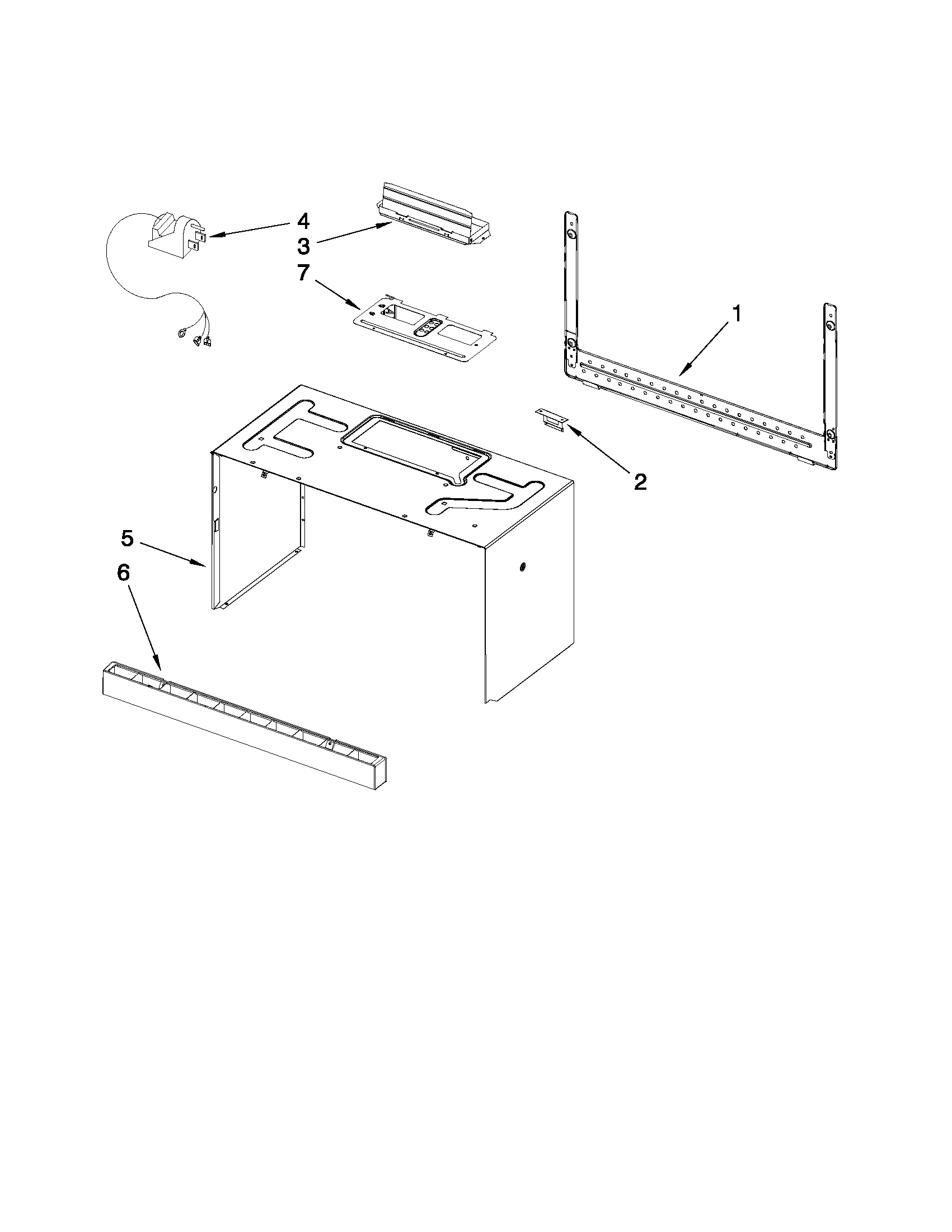 Cabinet and installation parts