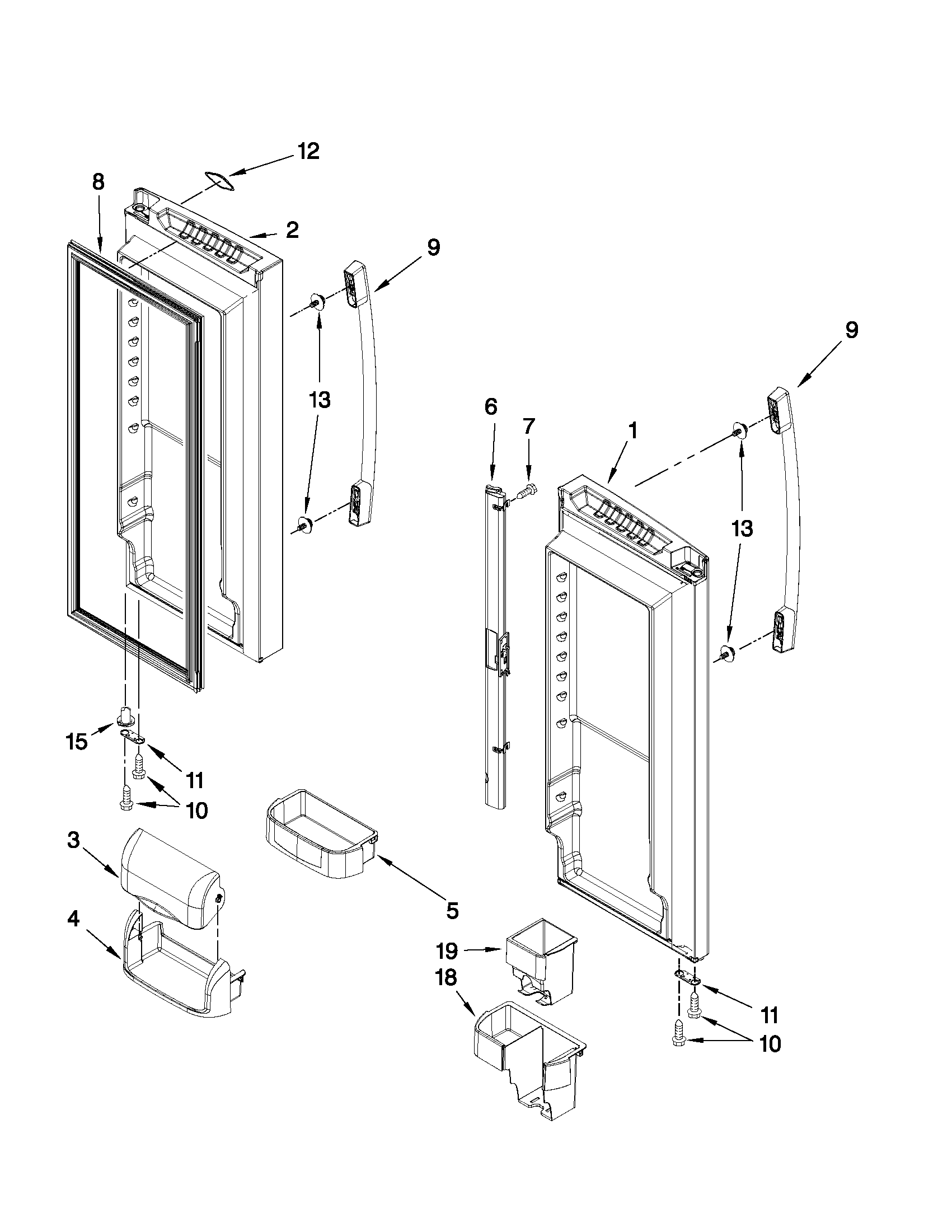 Refrigerator door parts