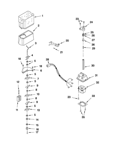 Motor and ice container parts
