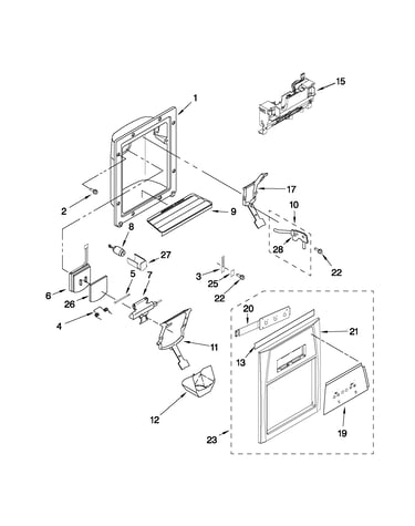 Dispenser front parts