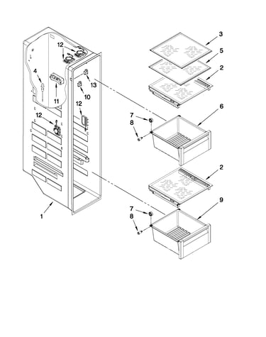 Freezer liner parts