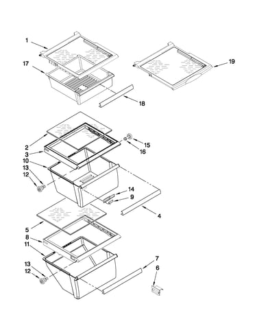 Refrigerator shelf parts
