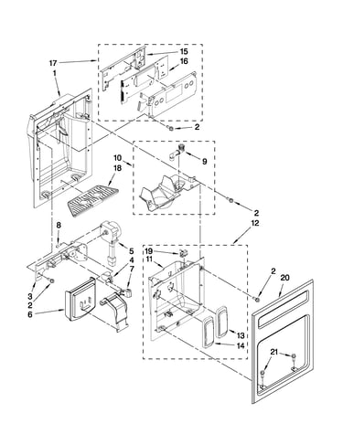 Dispenser and front parts