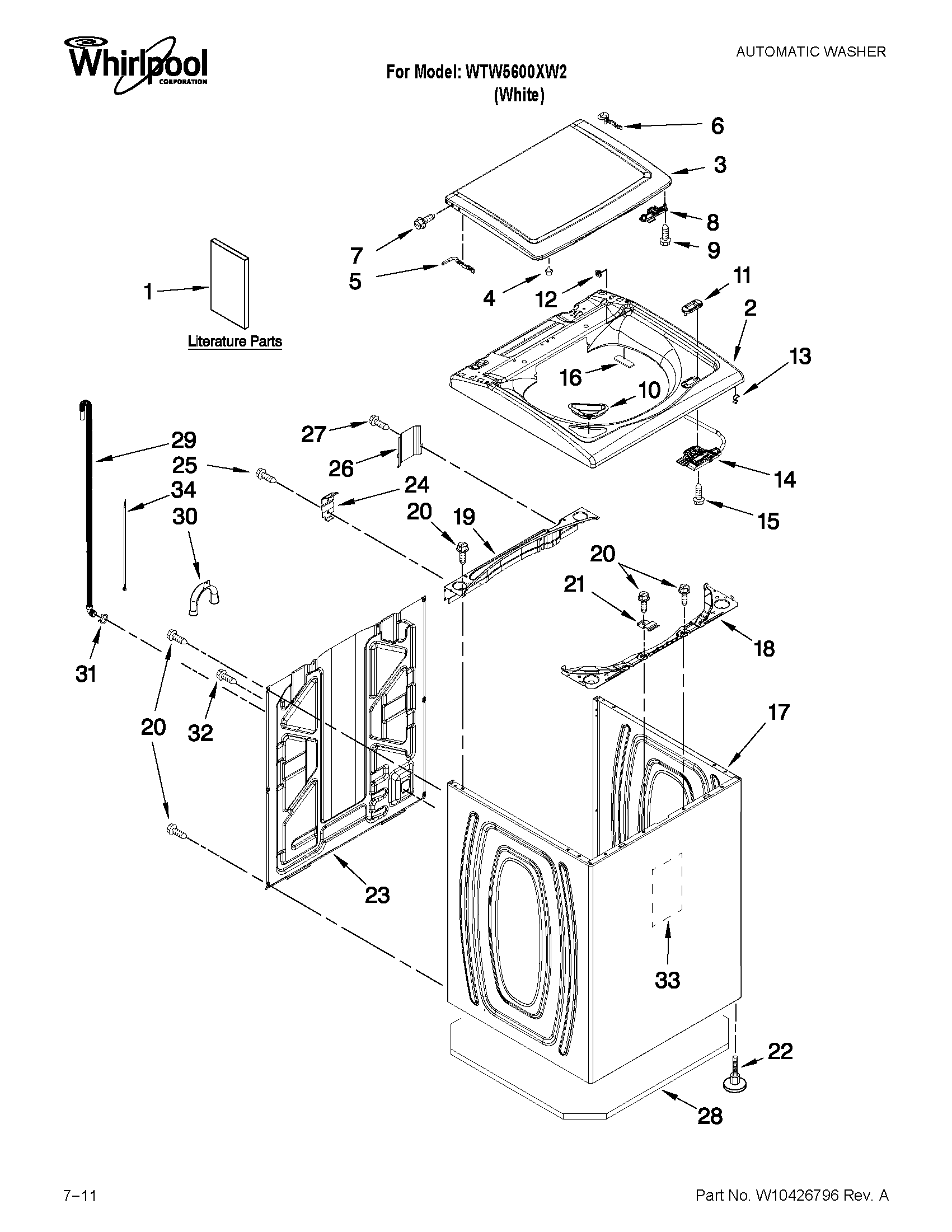 Top and cabinet parts