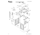 Whirlpool WTW5700XW2 top and cabinet parts diagram