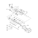 Whirlpool ED5FVGXWS07 motor and ice container parts diagram
