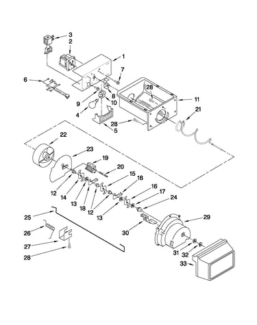 Motor and ice container parts