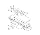 Whirlpool WSF26D4EXL02 motor and ice container parts diagram