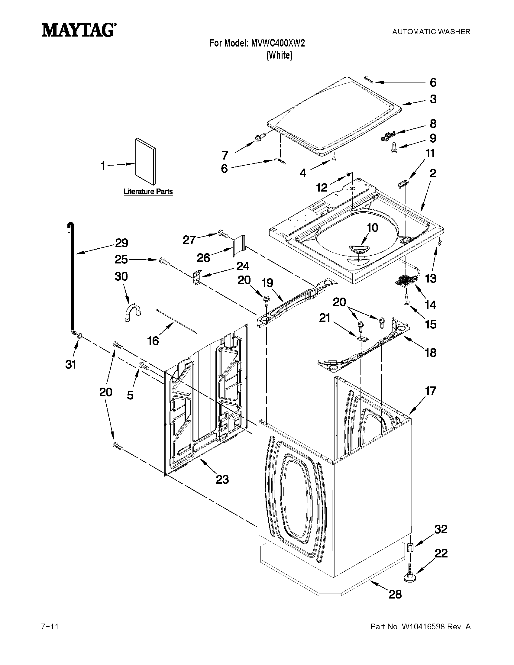 Top and cabinet parts