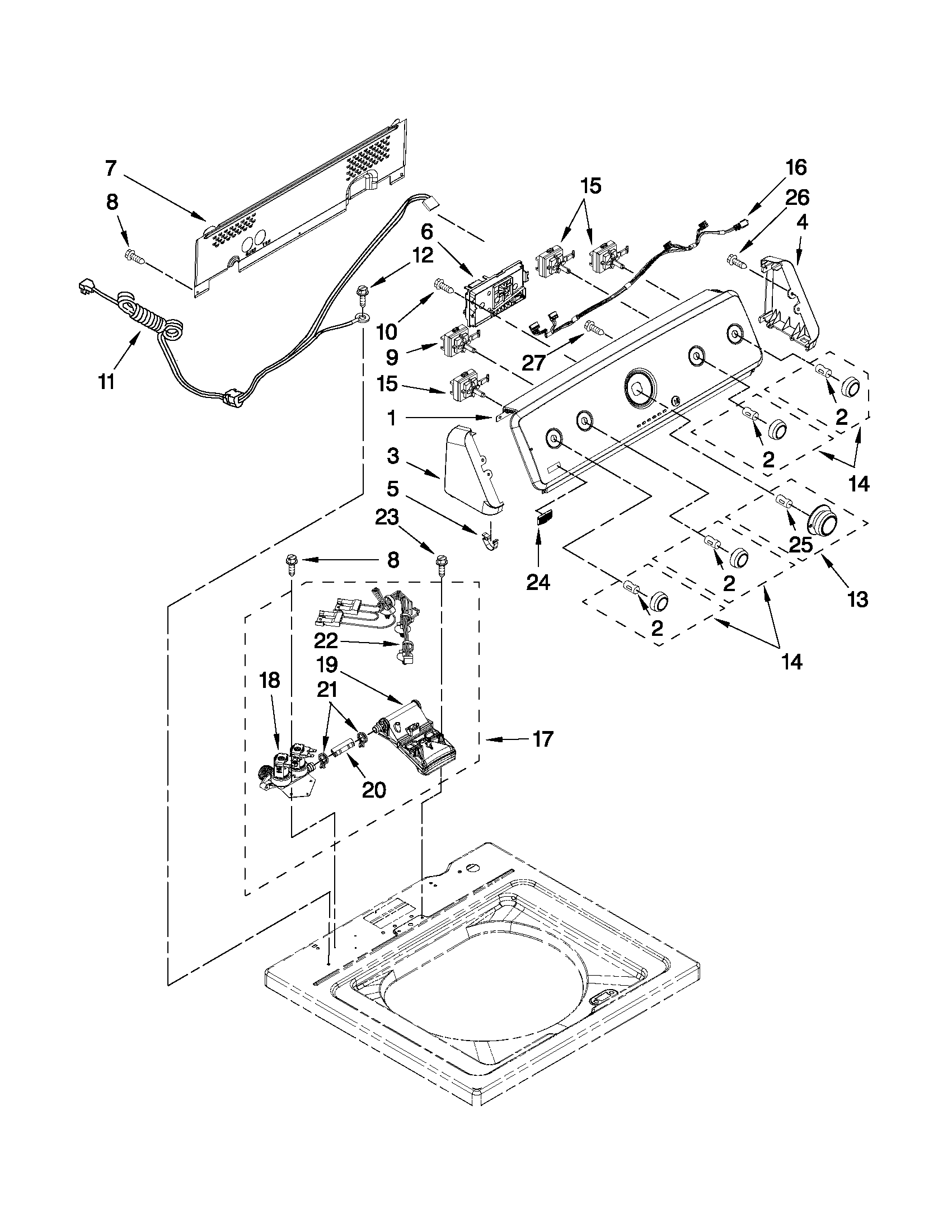 Console and water inlet parts