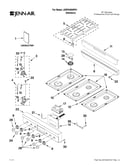 Cooktop, burner and grate parts
