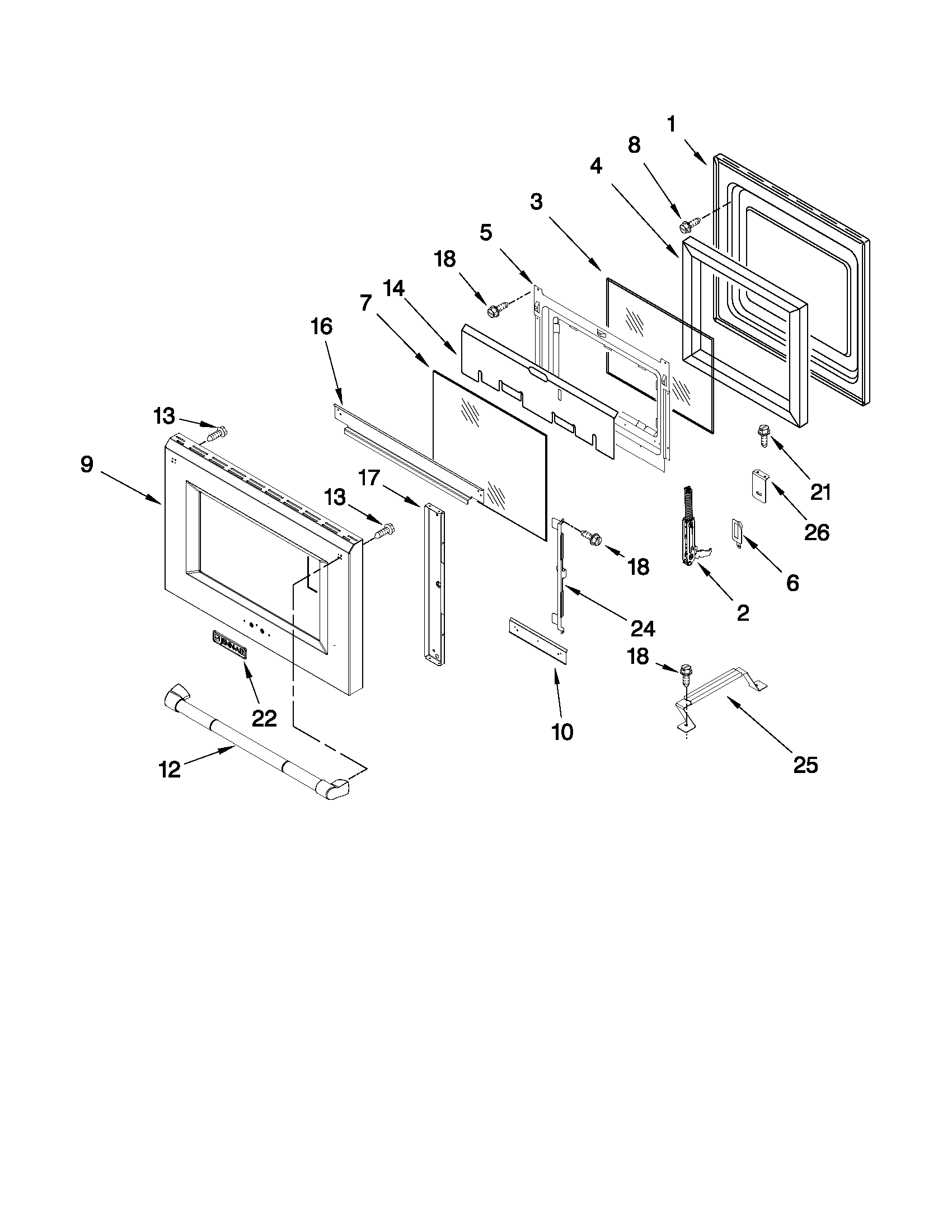 OVEN DOOR PARTS