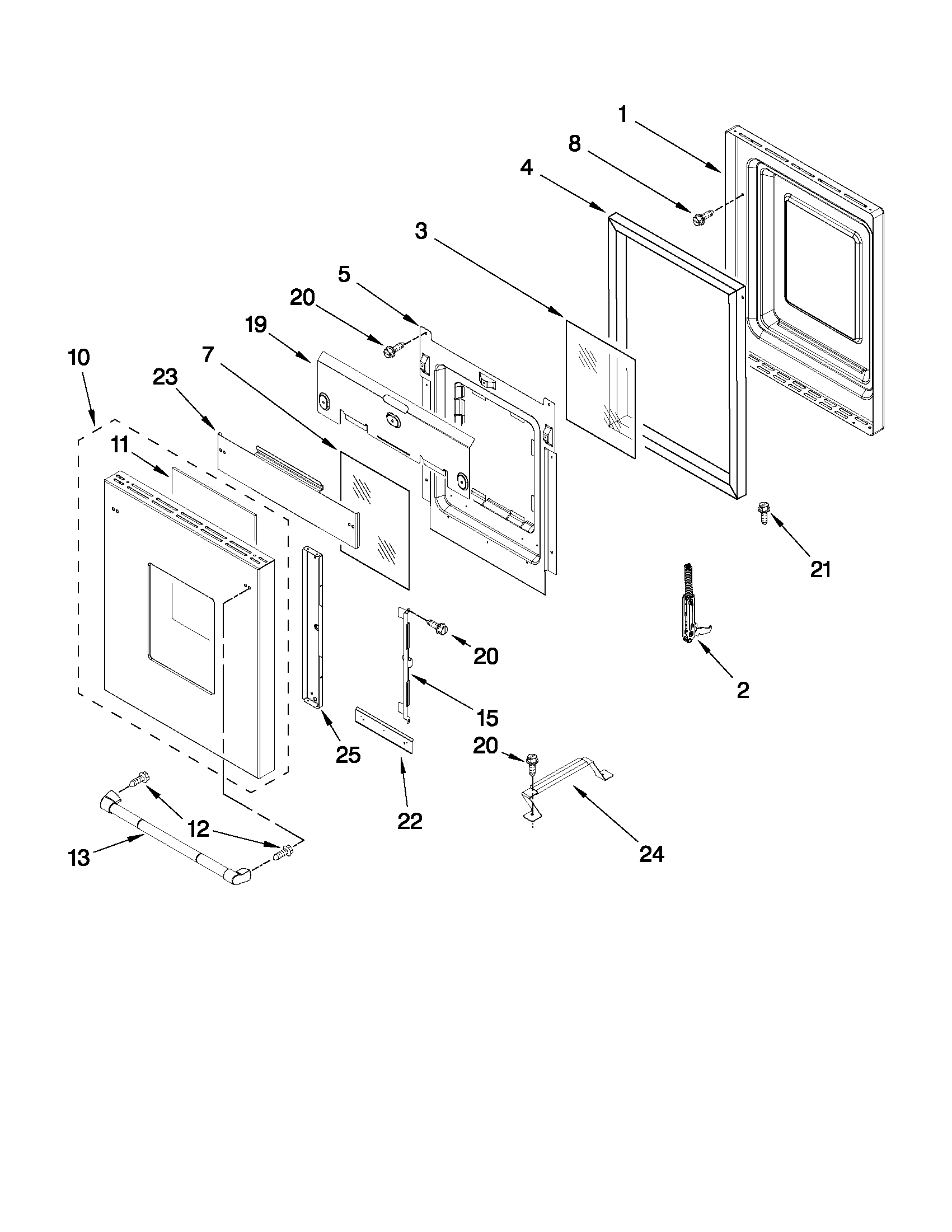 18" oven door parts