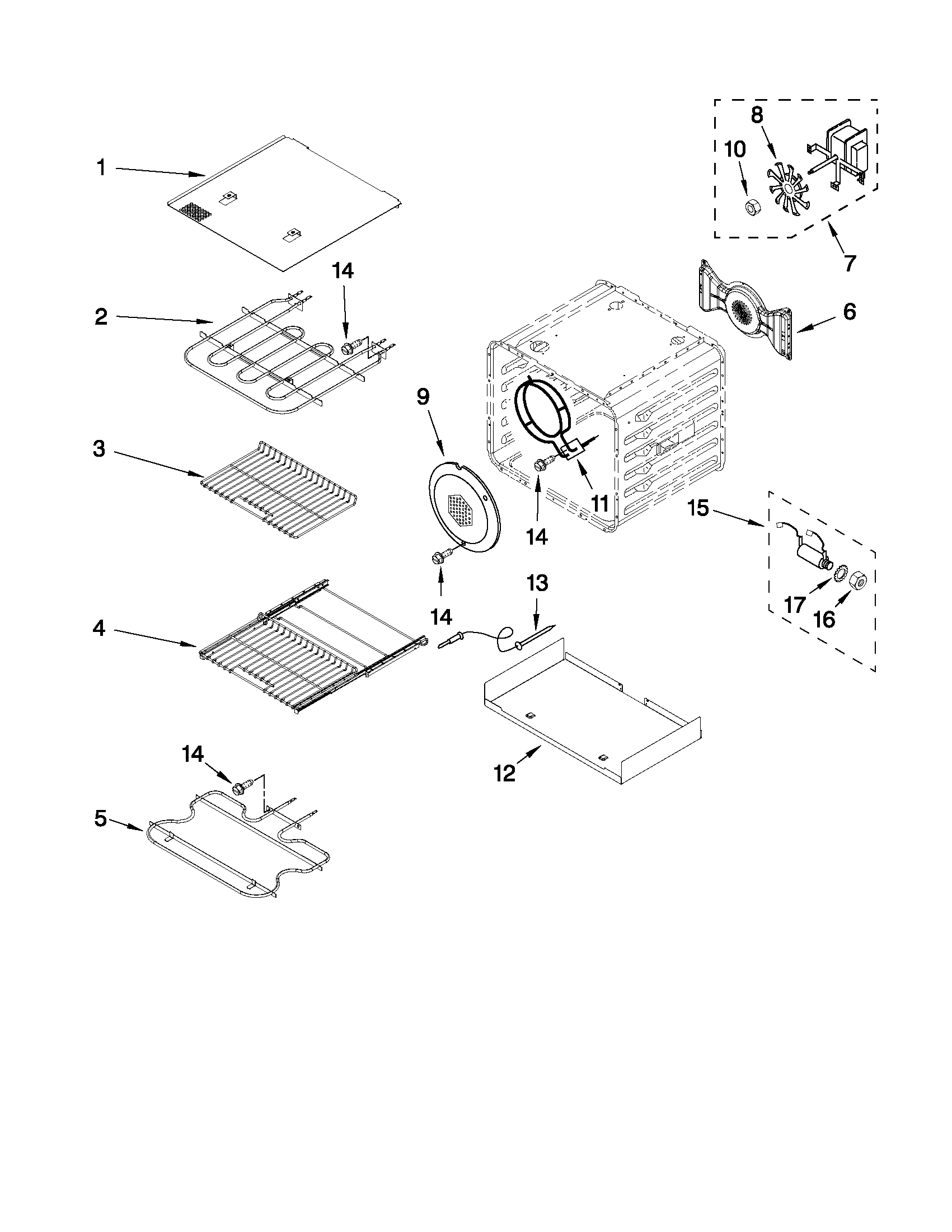Internal oven parts