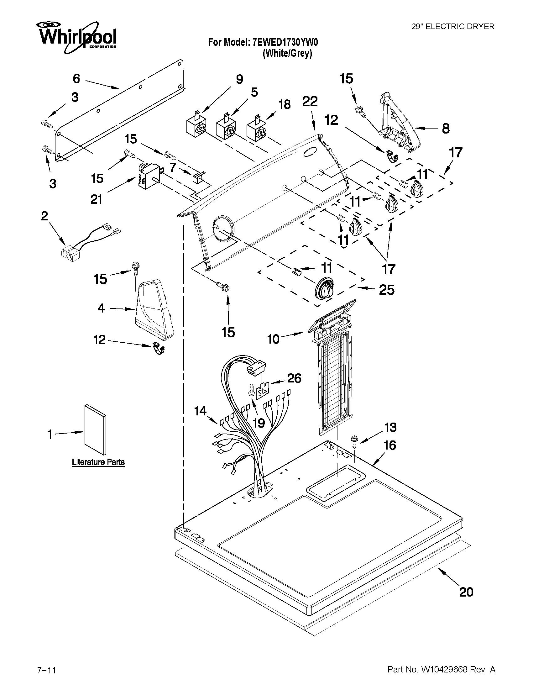 Top and console parts