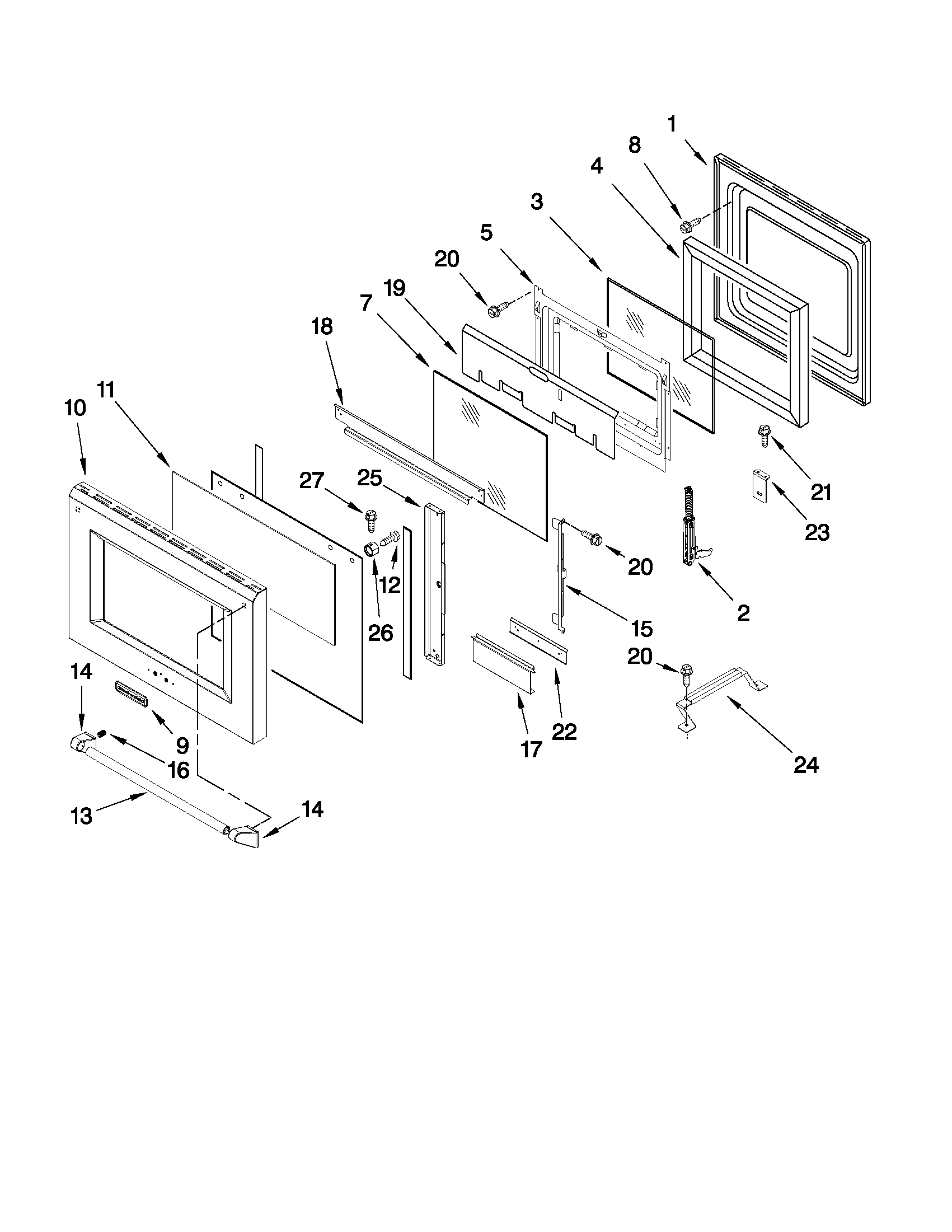 30" OVEN DOOR PARTS