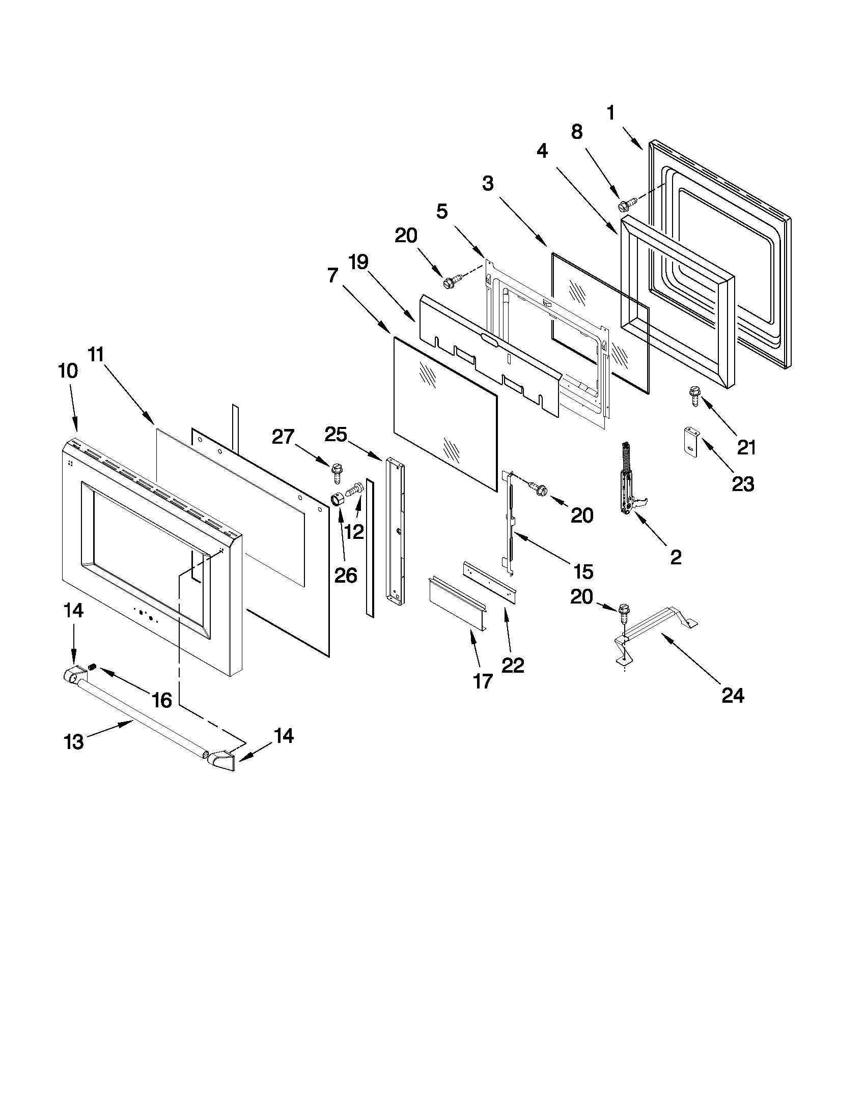 18" OVEN DOOR PARTS