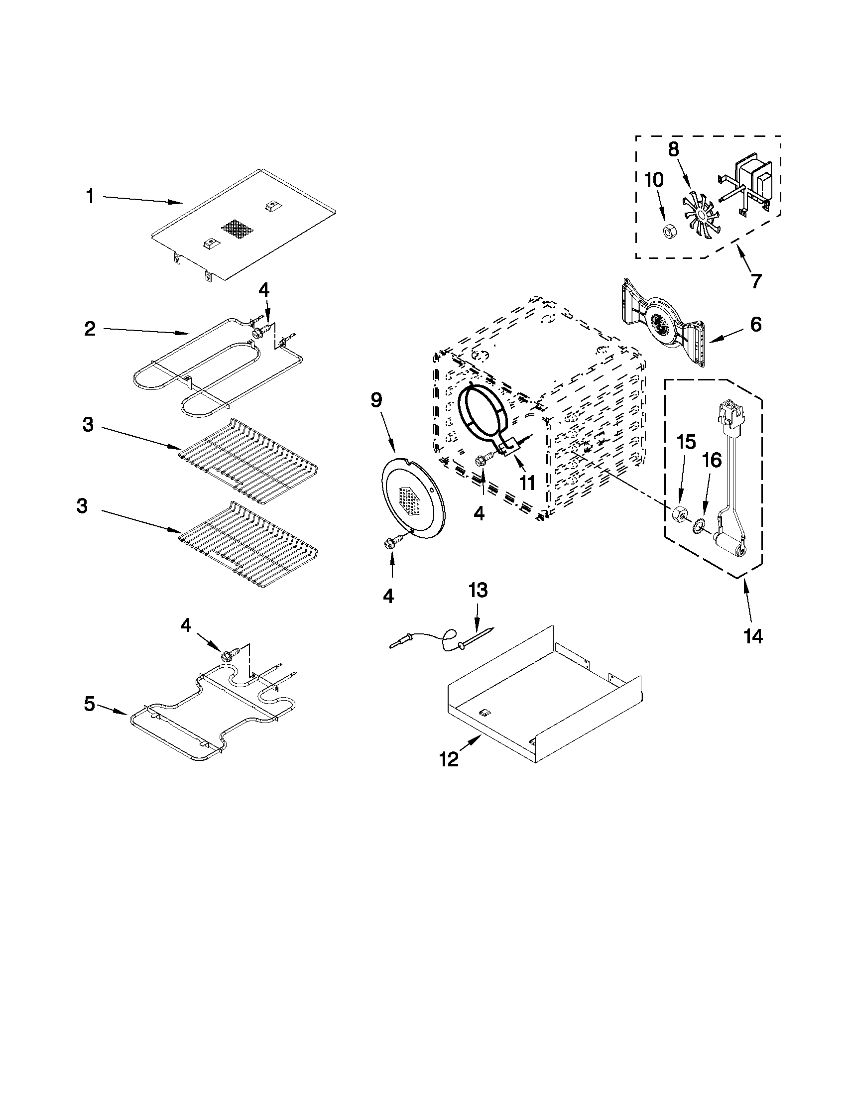 18" INTERNAL OVEN PARTS