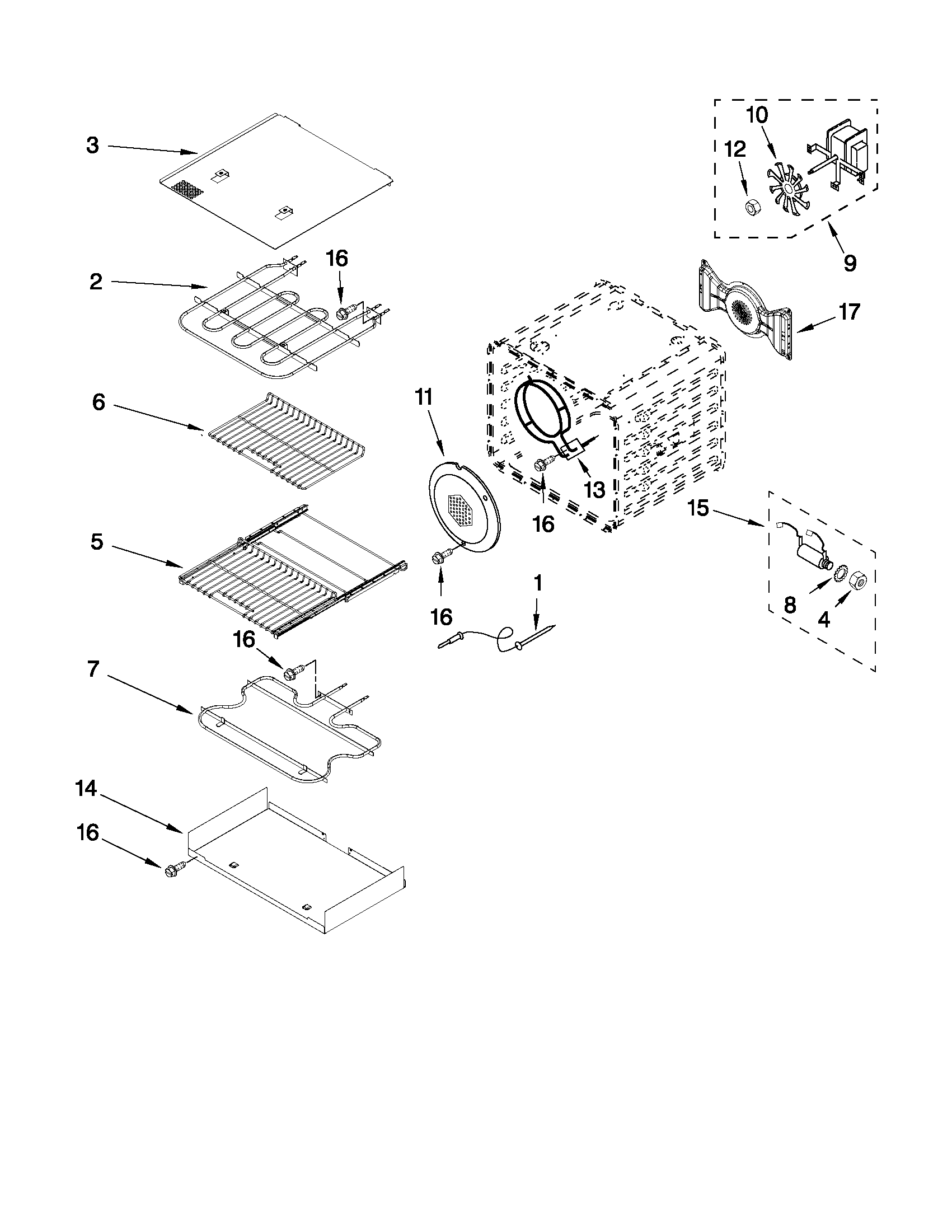Internal oven parts