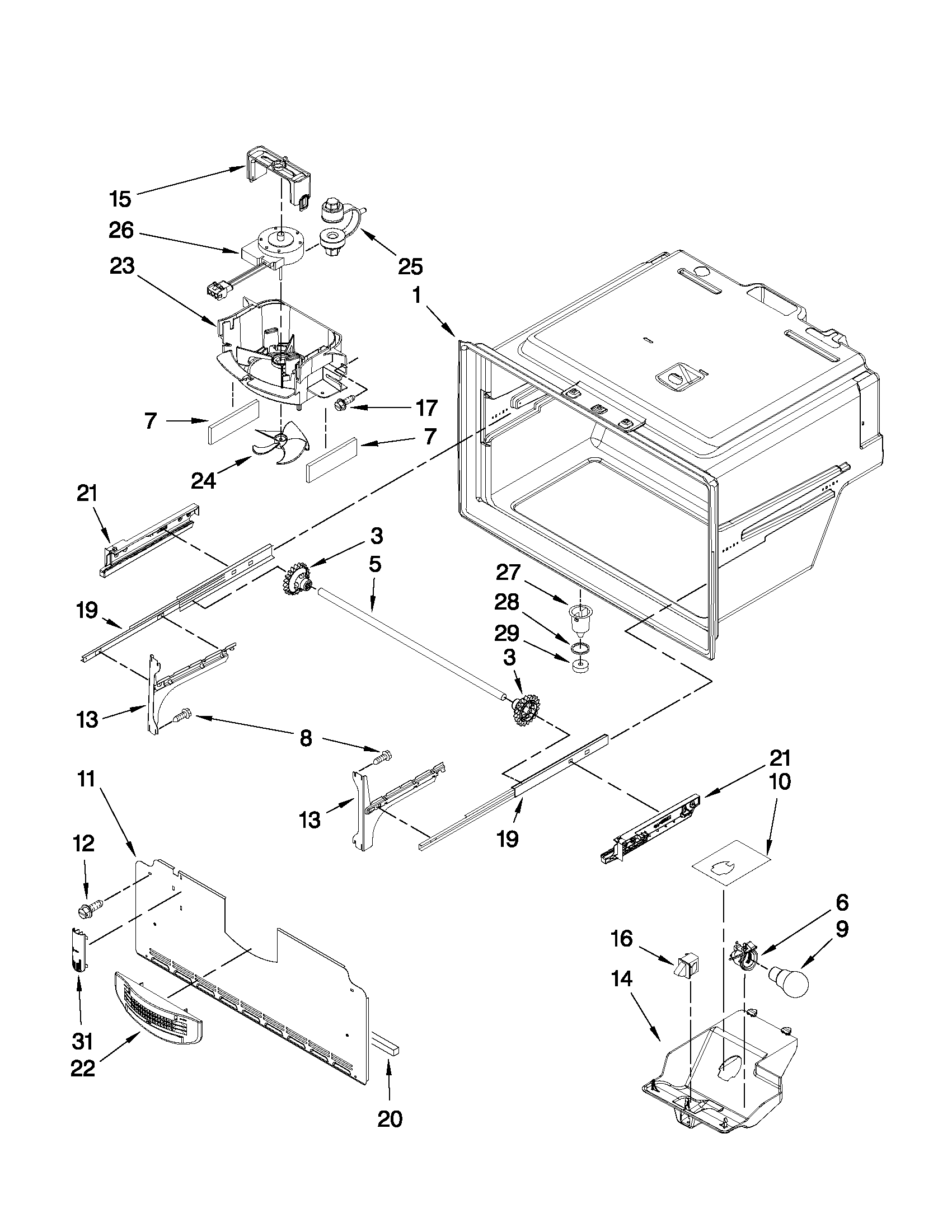 Freezer liner parts