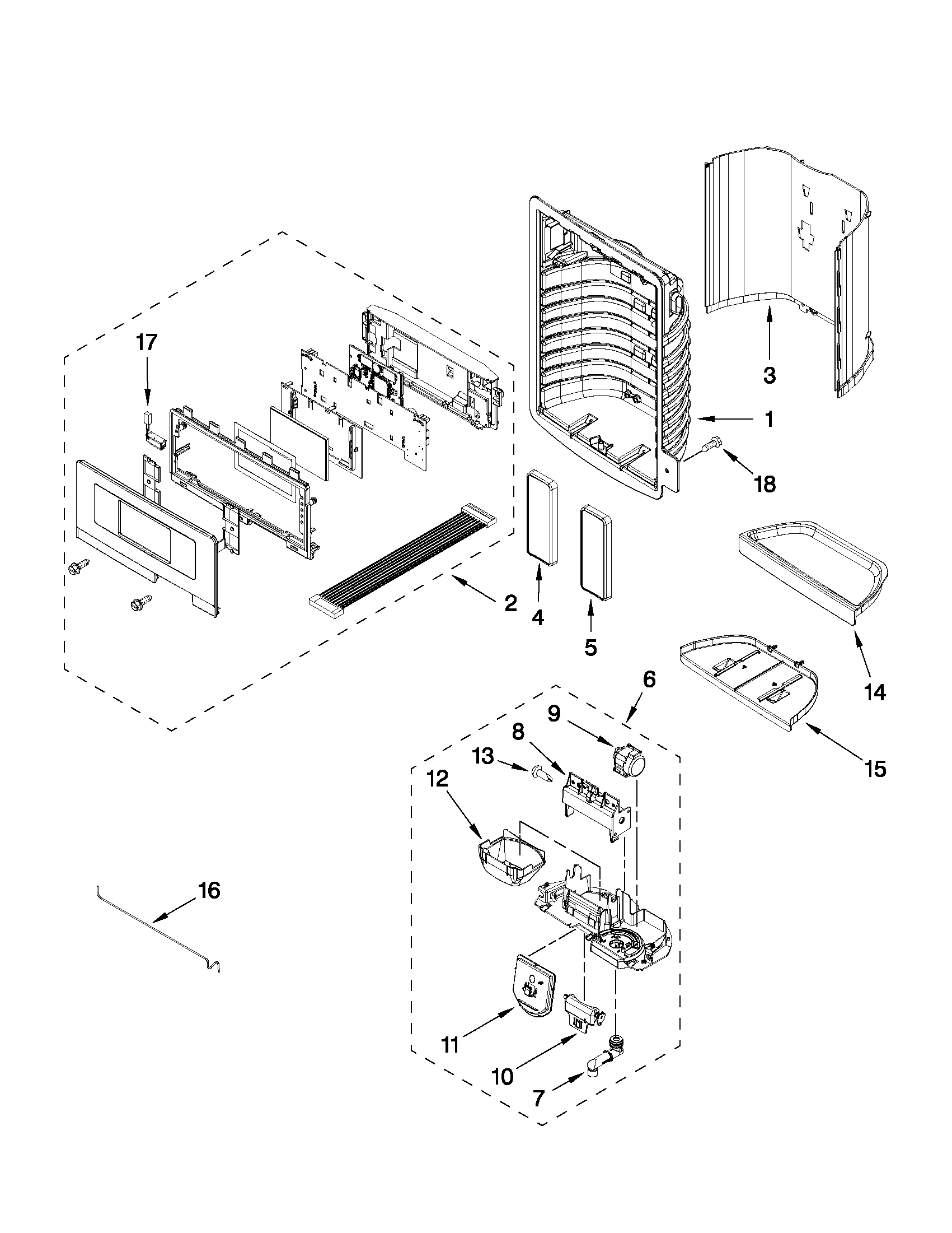 Dispenser front parts