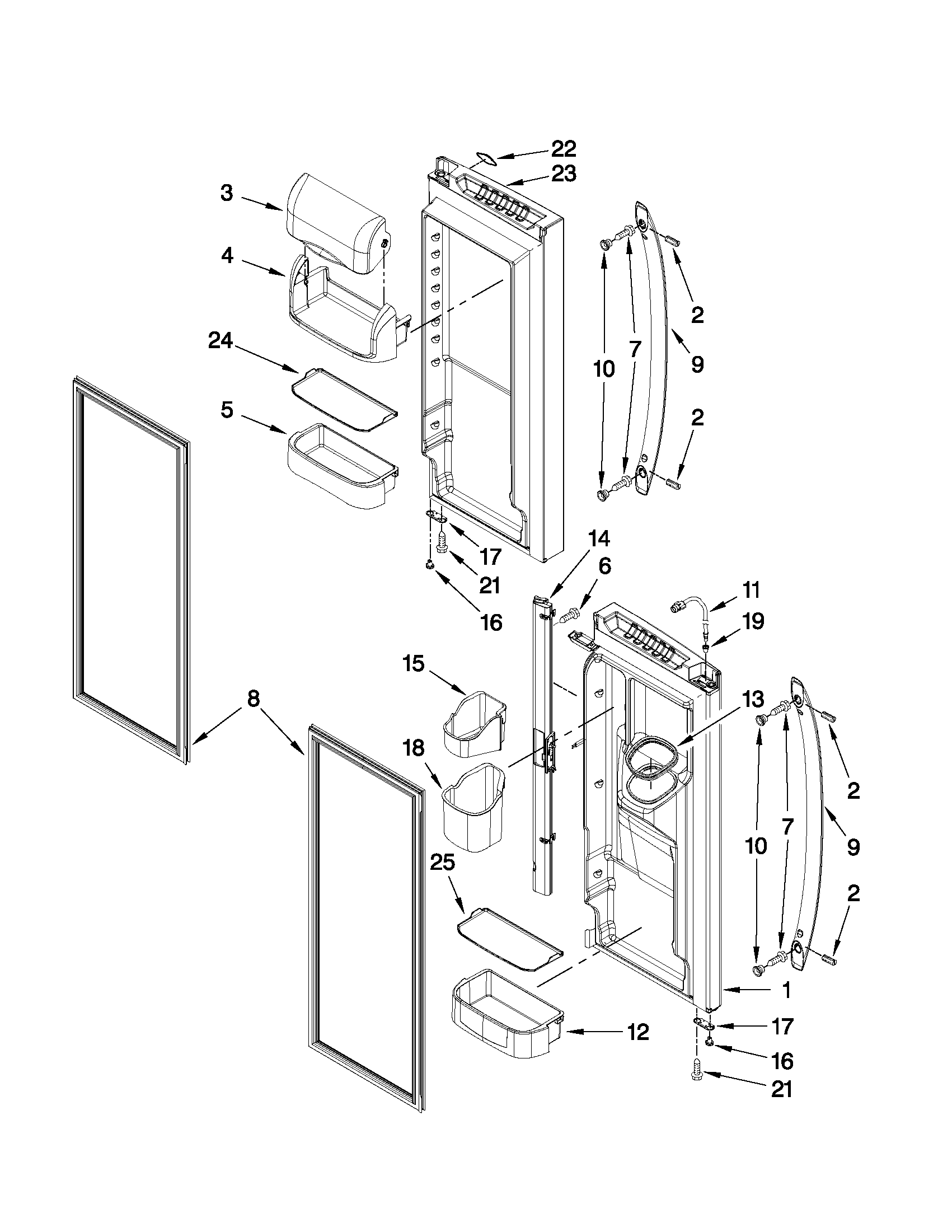 Refrigerator door parts